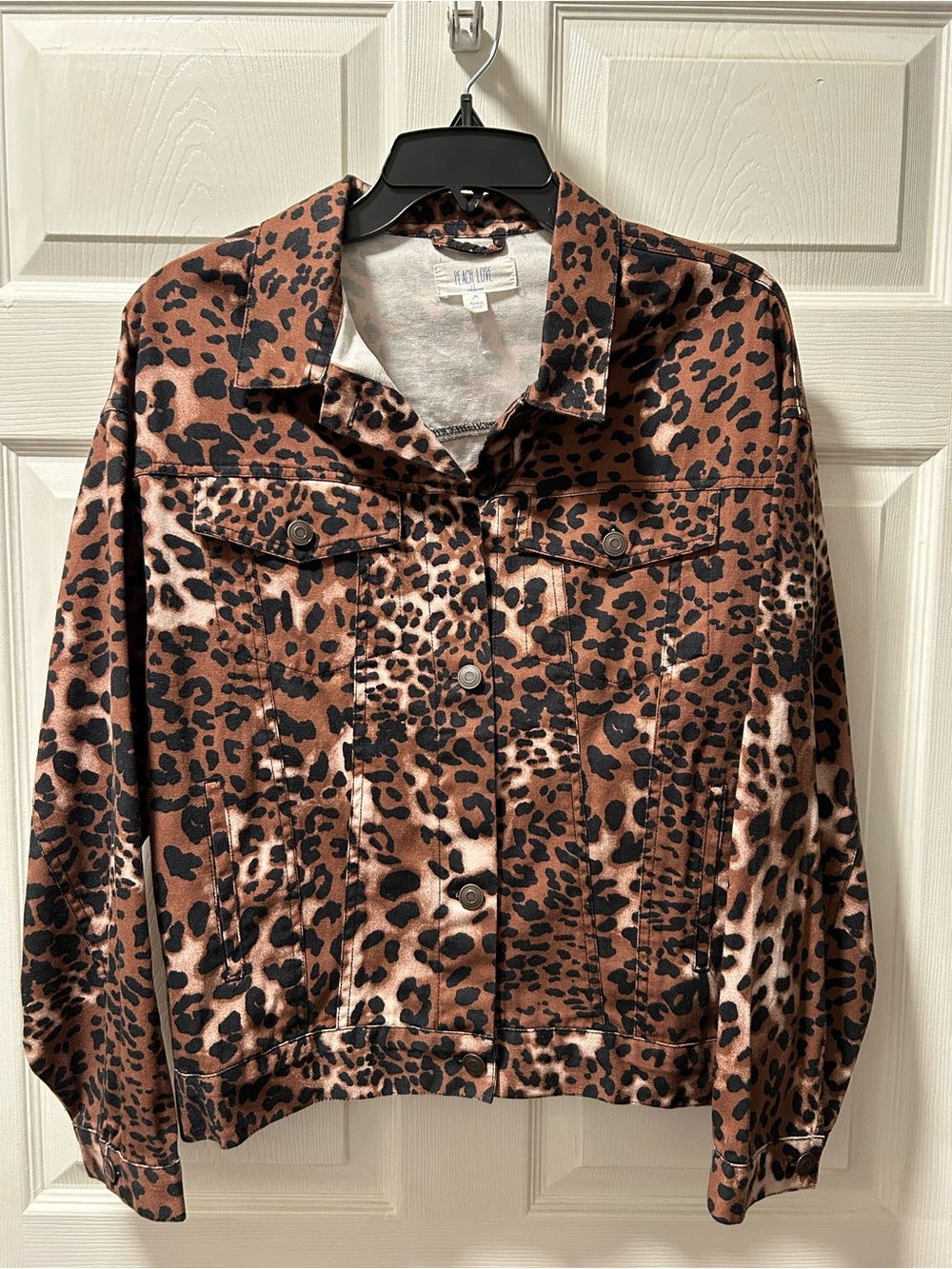 Peach Love California Leopard Print Jacket - Brown & Black